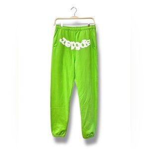 Sp5der Worldwide Green Sweatpants Joggers Size Large